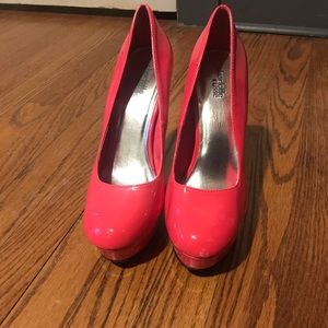 Hot pink high heels
